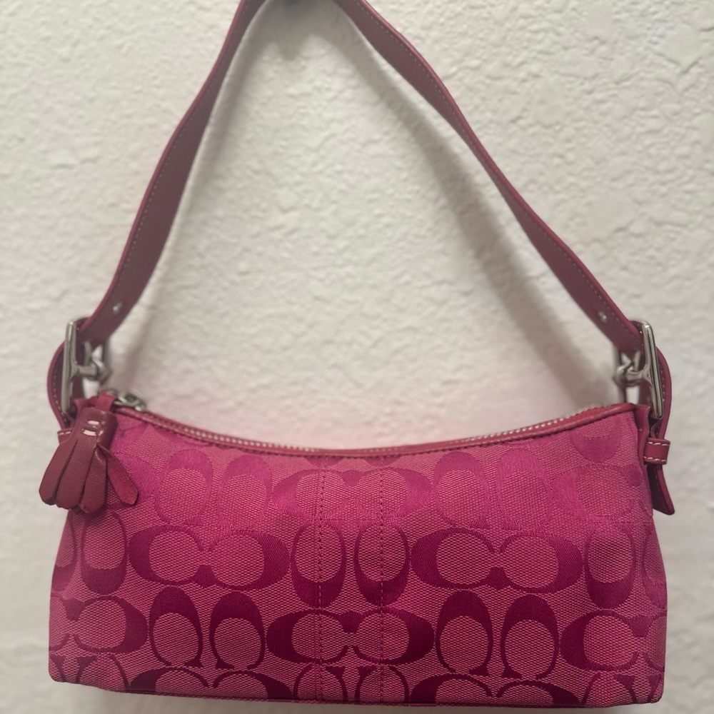 Coach Y2K signature canvas shoulder bag.